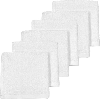 Lingettes pour le visage Meyco baby uni - paquet de 6 - tissu éponge - blanc - 30x30cm