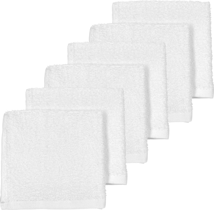Lingettes pour le visage Meyco baby uni - paquet de 6 - tissu éponge - blanc - 30x30cm
