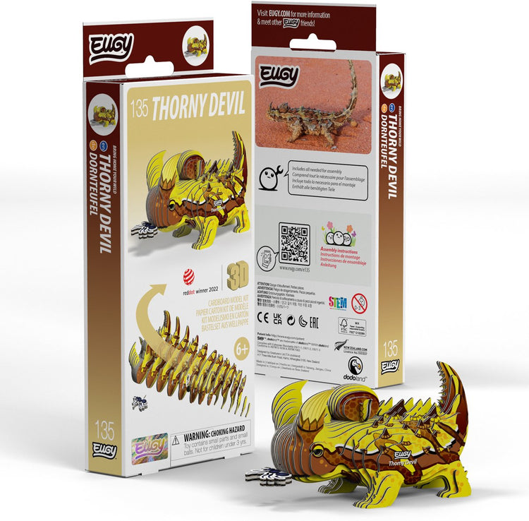 Puzzle 3D Eugy - diable des montagnes - animaux sauvages - durable - collectionnez-les tous - 6 ans