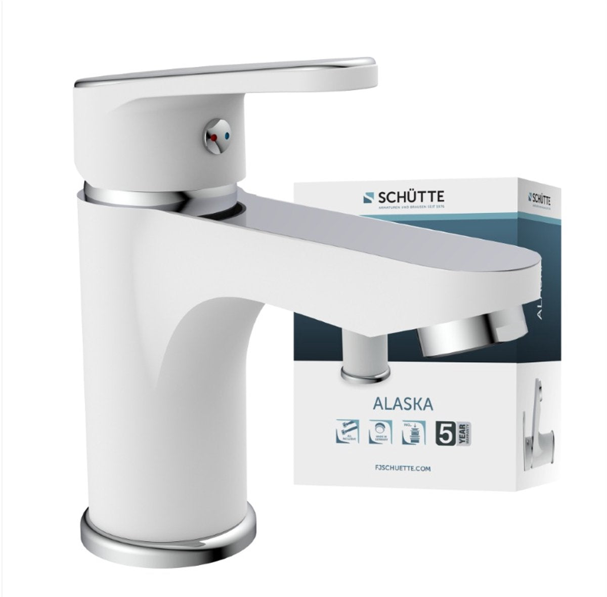 Schütte schütte lavabos mixte Alaska blanc et chrome