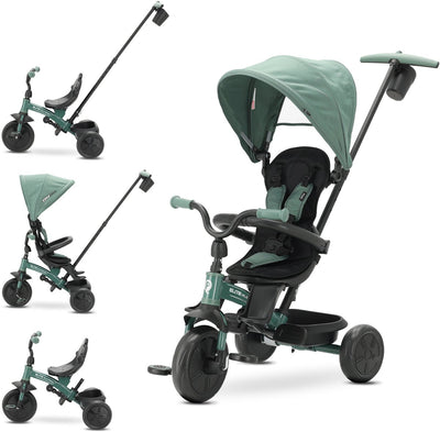 Qplay Elite Platinum - tricycle avec barre de poussée - 6 en 1 - vert