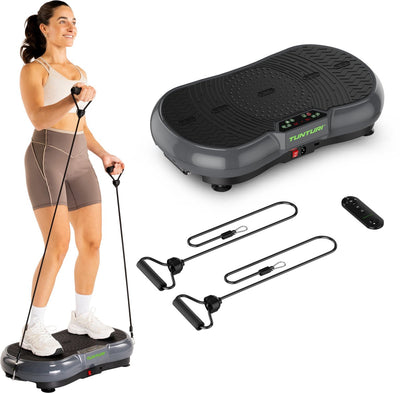 Plateforme vibrante Tunturi cardio fit v40 - avec bandes de résistance et télécommande - plaque vibrante - 99 vitesses - 10 programmes - vibration et oscillation