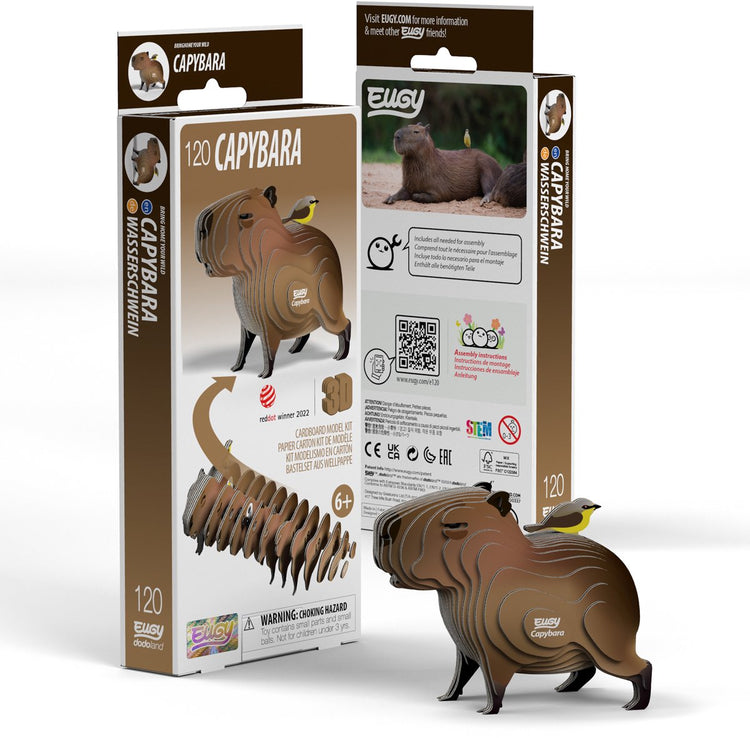 Puzzle 3D Eugy - capybara - animaux sauvages - durable - collectionnez-les tous - 6 ans