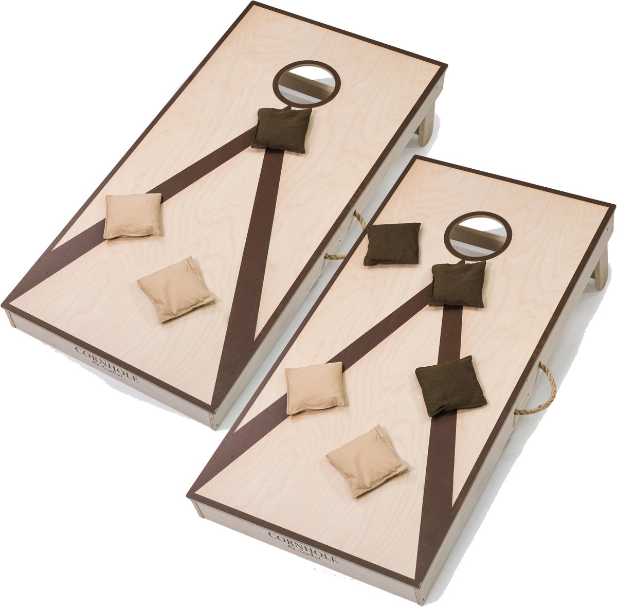 Engelhart Cornhole – Ensemble de compétition double – 120 x 60 cm – Bois de bouleau de pin – comprenant 2 x 4 sacs et un sac de transport – Jeu de cornhole extérieur pour la compétition et les loisirs –