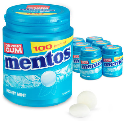 Mentos chewing-gum menthe puissante xl (6x 100 pièces)