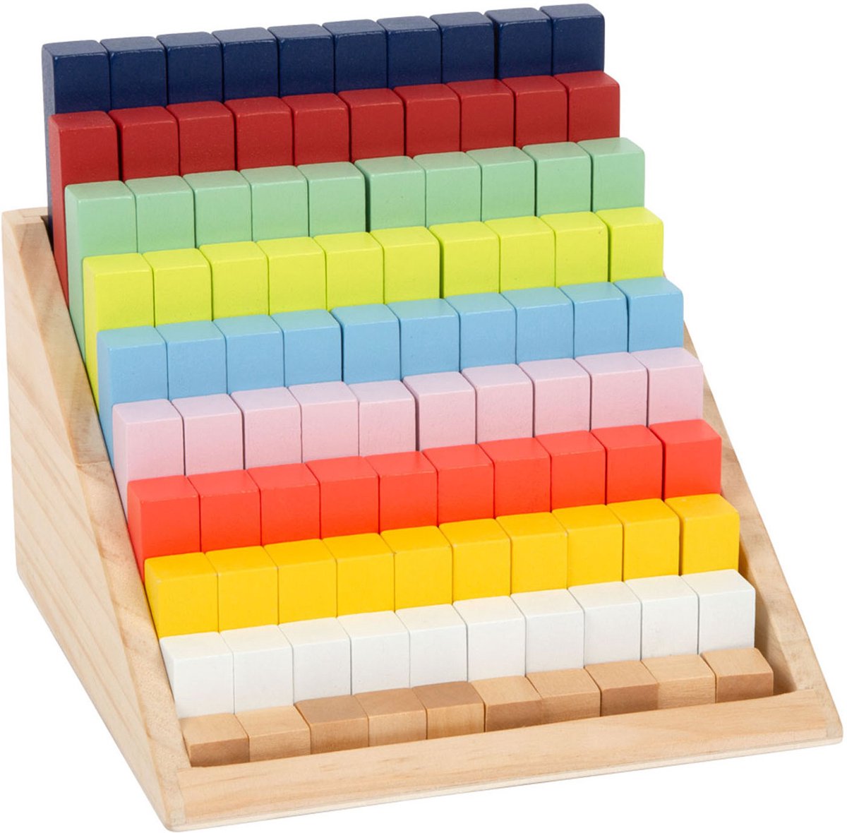 Blocs de calcul en bois de petit pied dans la boîte, 100dlg.
