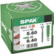 Bouchons Spax type SD 8 x 40 mm + vis universelle, 5 x 60 mm, tête fraisée, filetage partiel, t-star plus t20, wirox, 60 + 60 pièces - 5000001200025