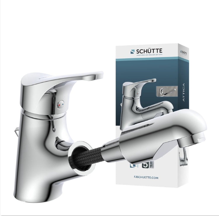 Schütte Schütte Basbasin Basker avec sortie extensible Attica Chrome -colored