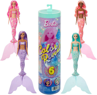Série Barbie Color Reveal Mermaid - poupée et accessoires avec 6 surprises