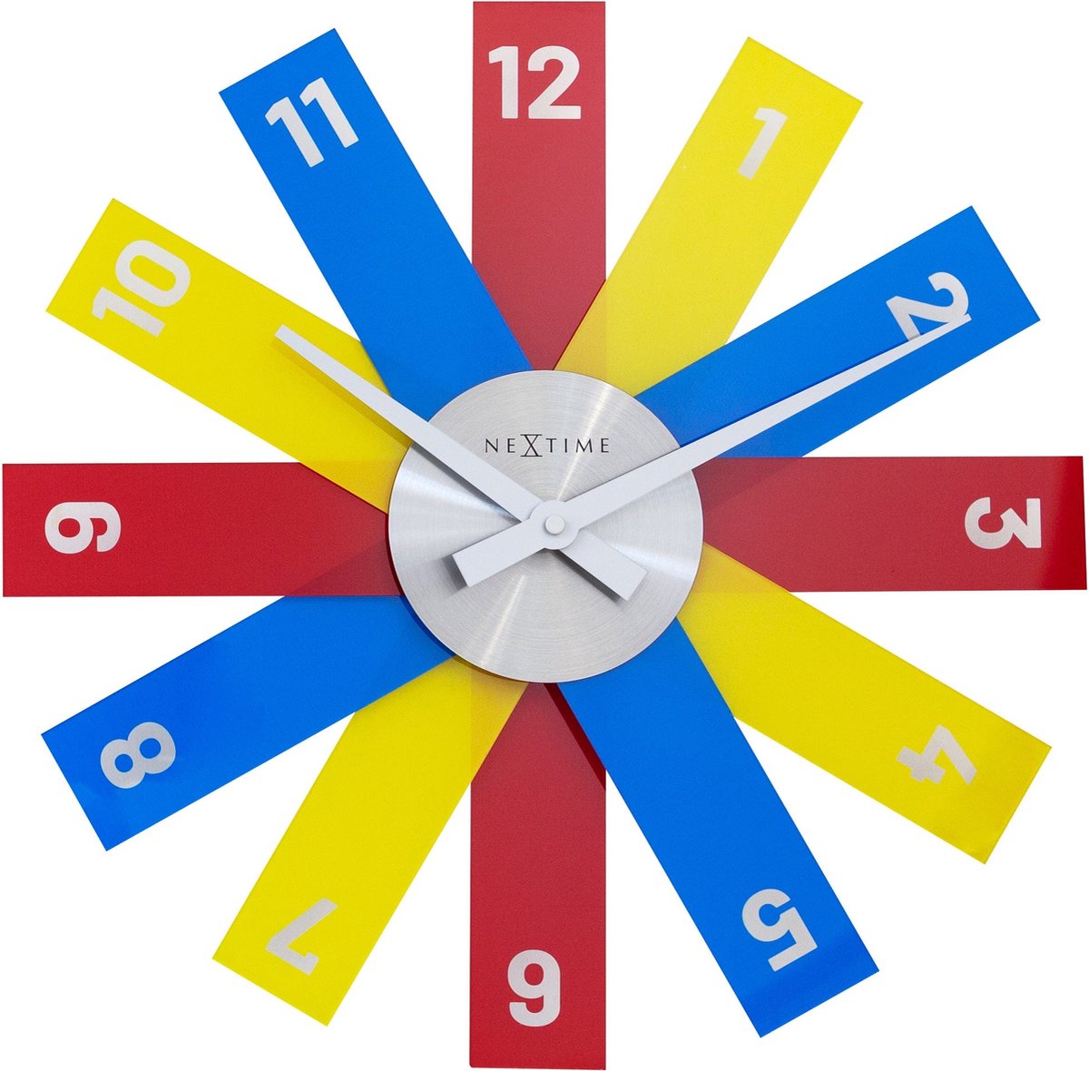 Nexttime plexi – horloge murale design – 40 cm – acrylique – multicolore – silencieuse