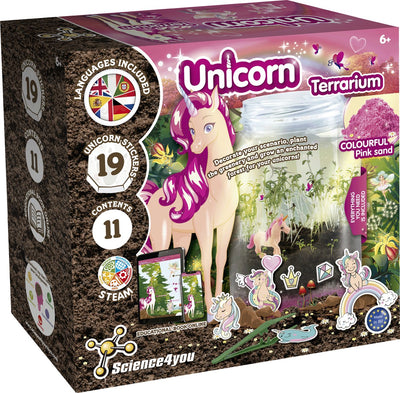 Science 4 you terrarium licorne science4you – kit de tiges – créez un terrarium de conte de fées avec licorne – jouets éducatifs – à partir de 6 ans