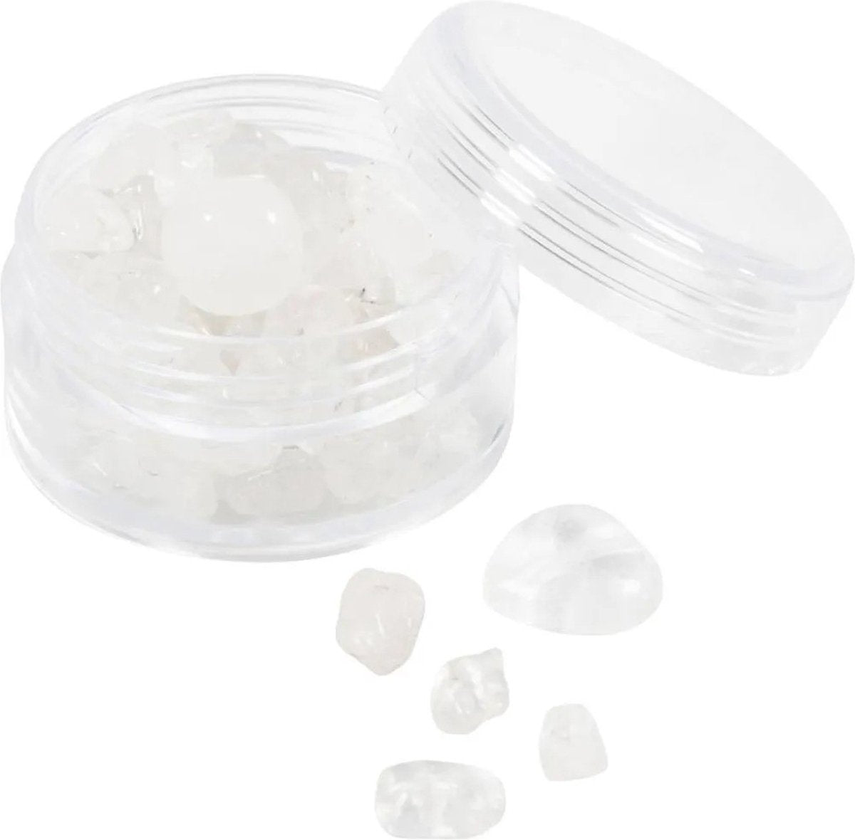 Perles de cristal Creativ Company, quartz clair, d 7-12 mm, diamètre du trou 1 mm, env. 63 pièces, couleurs transparentes, 63 pièces 1 boîte