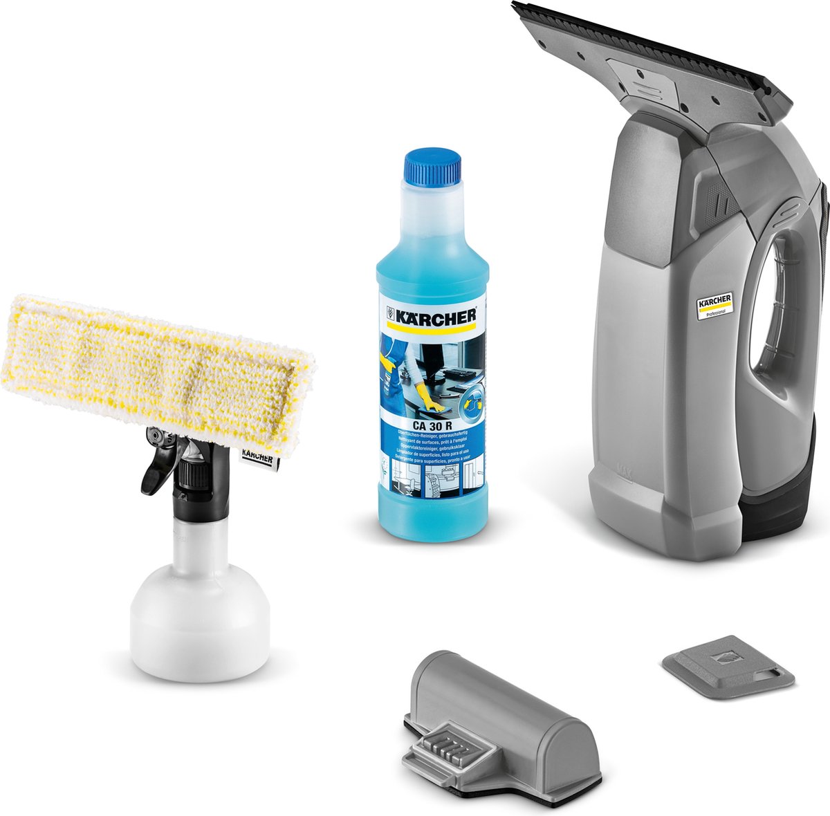 Nettoyant pour vitres professionnel Kärcher wvp 10 - autonomie 35 - batterie remplaçable - résultat sans traces - concentré de nettoyage pour vitres env. 30 r 500 ml