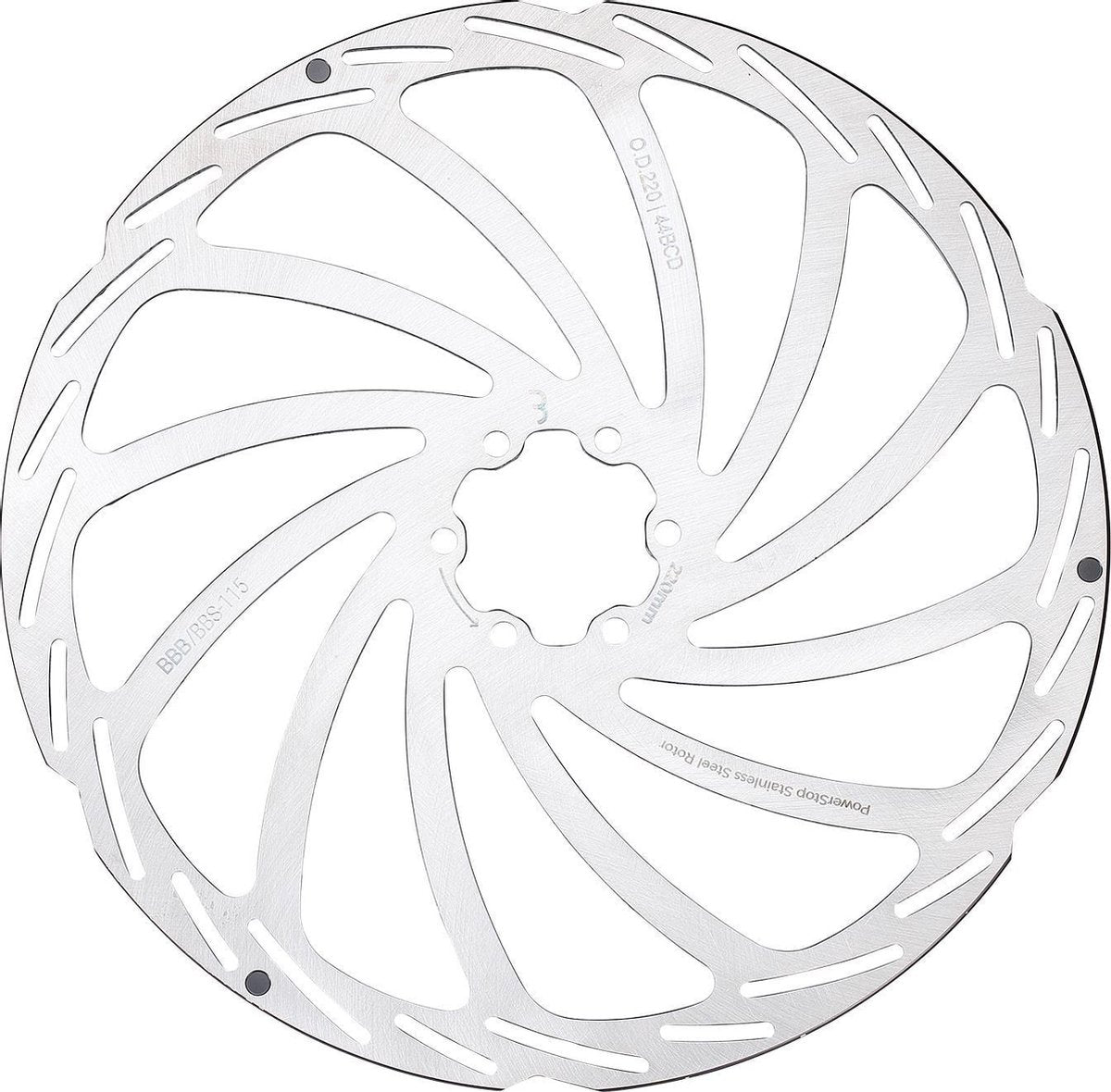 Bbb vélo frein à disque Power Stop disque de frein 6 trous bbs-115 - argent - 220 mm