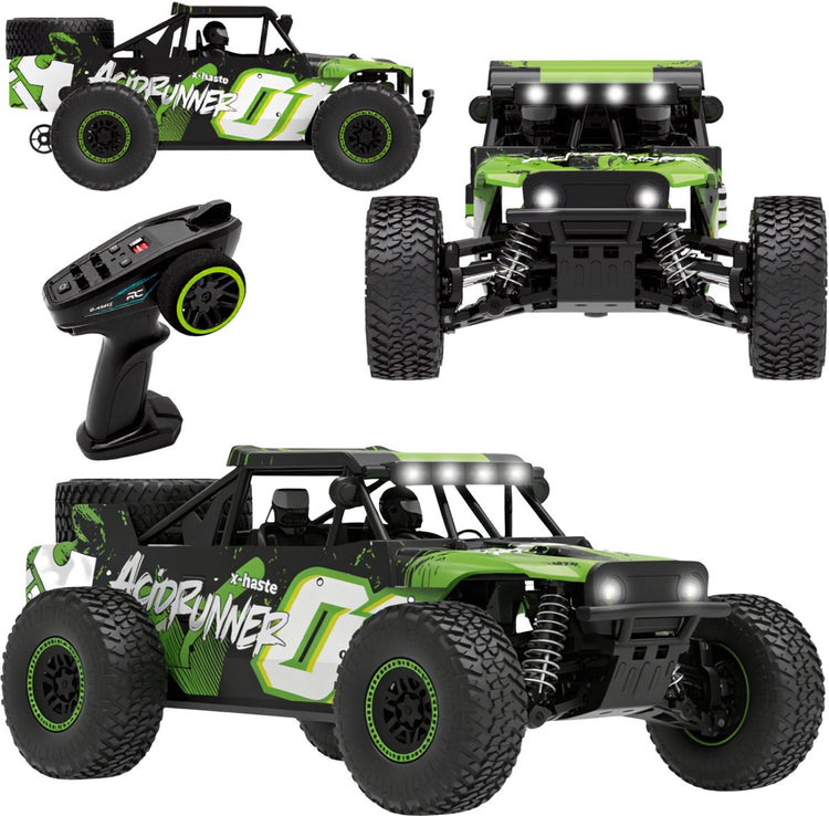 Overmax x-haste rc car 4x4 – voiture rc 1:20 – jusqu'à 30 km h – moteur 370 brushed – éclairage LED 5 couleurs – châssis en nylon renforcé – suspension à ressorts – RTR – Li-ion 7.4V 600 Mah – monster truck tout-terrain avec contrôleur