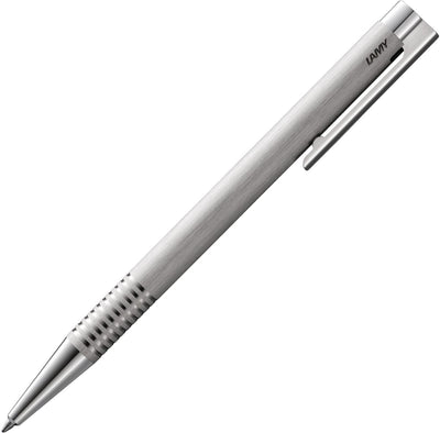 Stylo double logo Lamy acier brossé