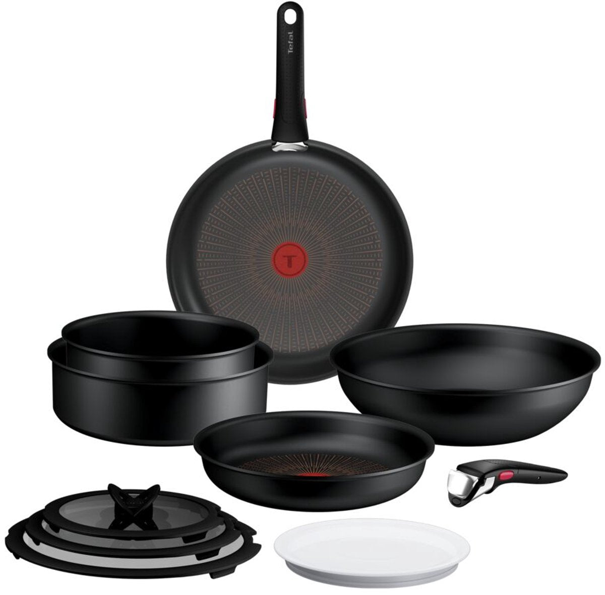 Tefal ingenio excellence fusion - ensemble de casseroles - 11 pièces - avec couvercle - poignées
