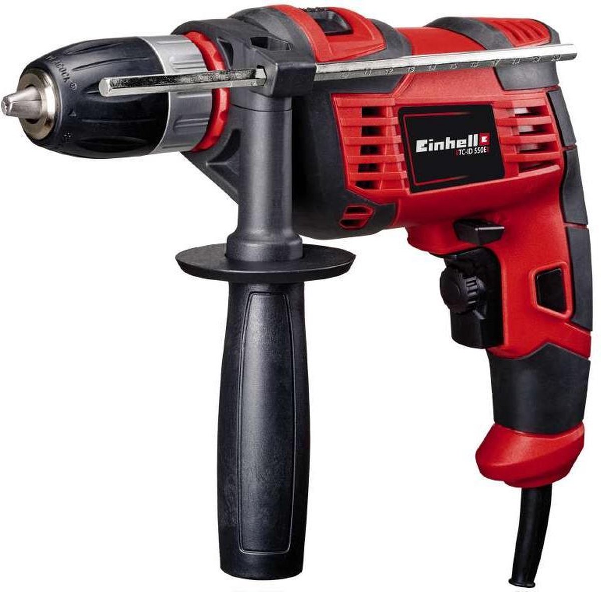 Perceuse à percussion électrique Einhell TC-ID 550 e - 550 W - 2 fonctions : perçage perçage à percussion - capacité de perçage bois 25 mm béton 13 mm acier 10 mm