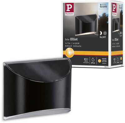 Paulmann éclairage de chemin à LED solaire elliot - anthracite - ip44 - lumière blanc chaud (3000k) - 5 lm - éclairage de chemin solaire