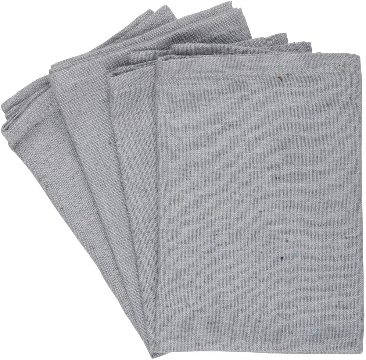 Serviettes Arti casa lot de 4 - 35 x 35 cm - réutilisables - coton polyester - gris