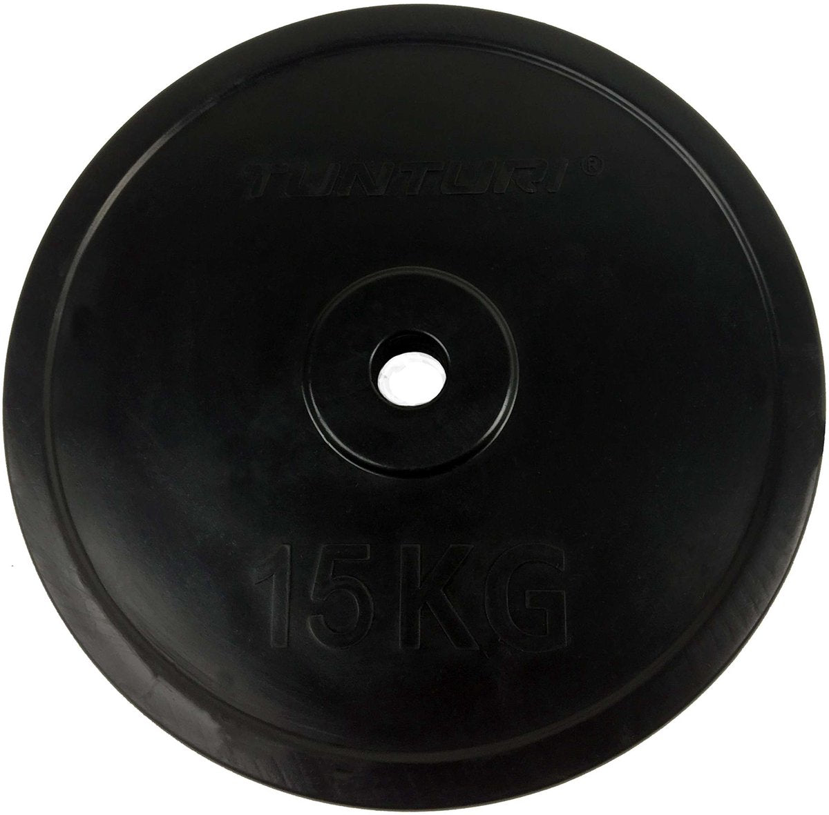 Plaque de poids Tunturi - poids d'haltères - 1x 15 kg - 30 mm - caoutchouc - incl. application de remise en forme gratuite
