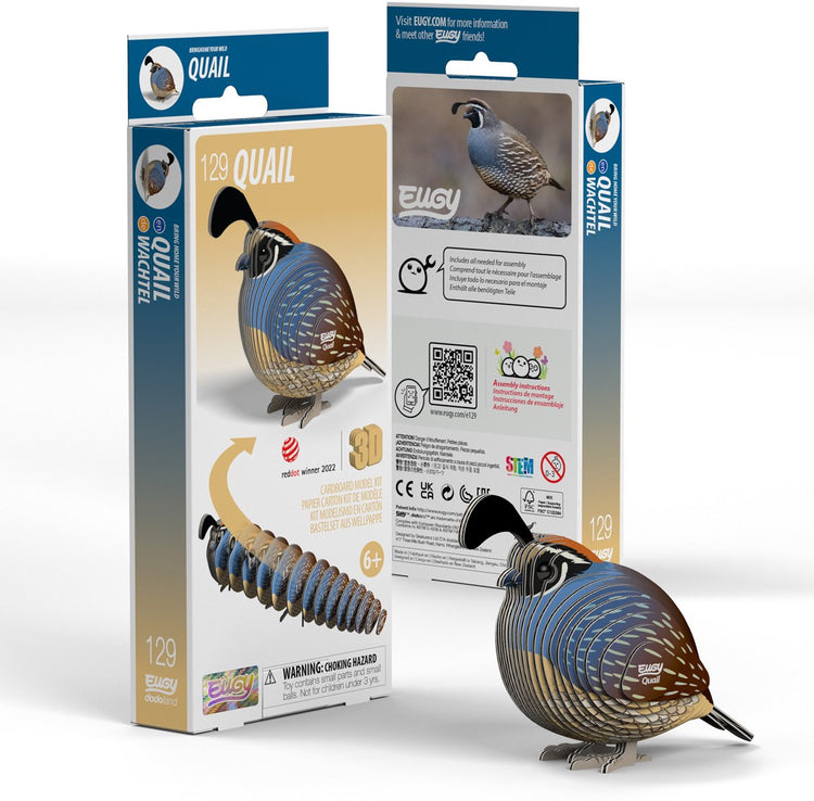 Puzzle 3D Eugy - cailles - oiseaux - durable - collectionnez-les tous - 6 ans