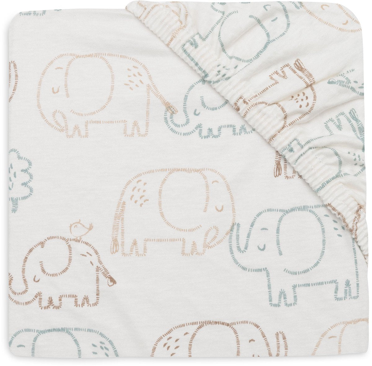 Drap housse Jollein pour lit - 60x120cm - jersey - contes d'éléphants