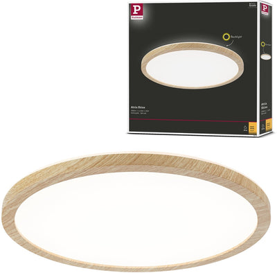 Paulmann LED panel atria shine backlight ip44 round 293 mm 16w 1600lm 3000k wood look