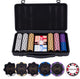 Set de poker Longfield 300 jetons 14 grammes - boîtier en aluminium noir - cartes à jouer - bouton croupier - dés - coeur d'ange
