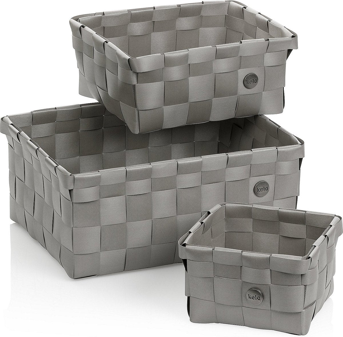 Panier Kela, lot de 3 pièces, polypropylène, gris argenté - | néo