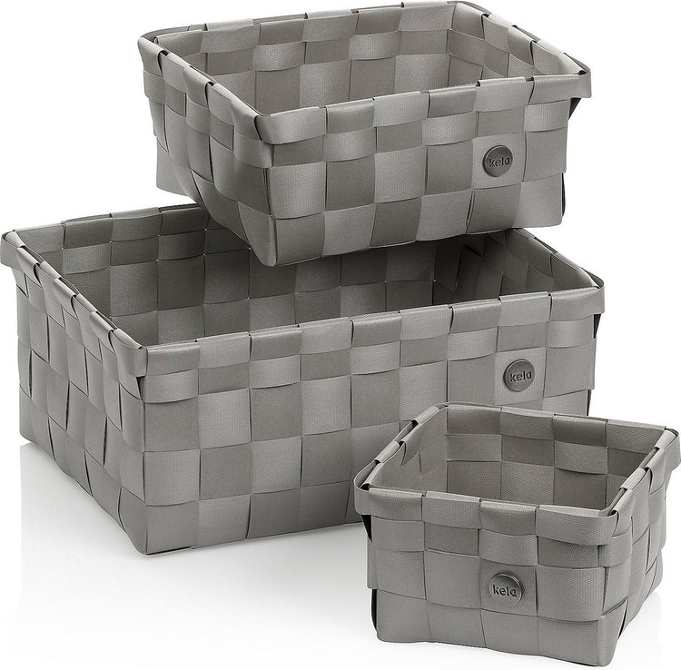 Panier Kela, lot de 3 pièces, polypropylène, gris argenté - | néo