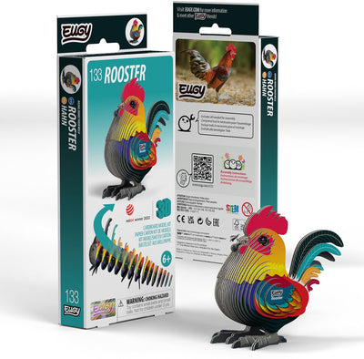 Puzzle 3D Eugy - coq - animaux de la ferme - durable - collectionnez-les tous - 6 ans
