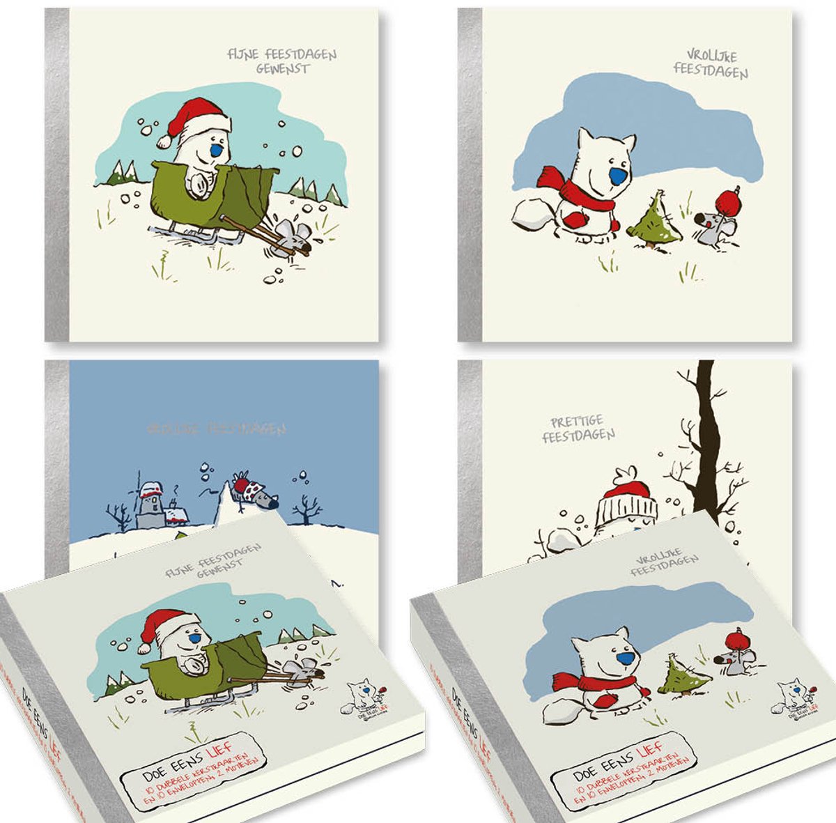 Willem Ritstier, soyez gentil cartes de Noël - set 2