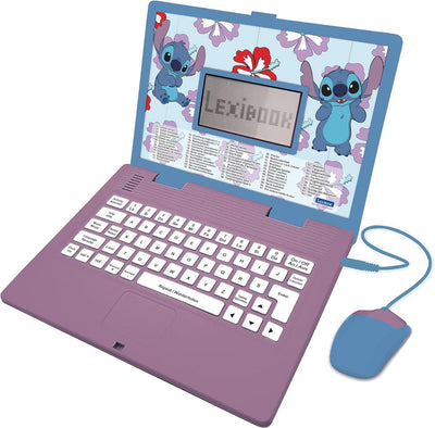 Lexibook stitch ordinateur portable éducatif parlant bilingue - 124 activités en anglais et allemand