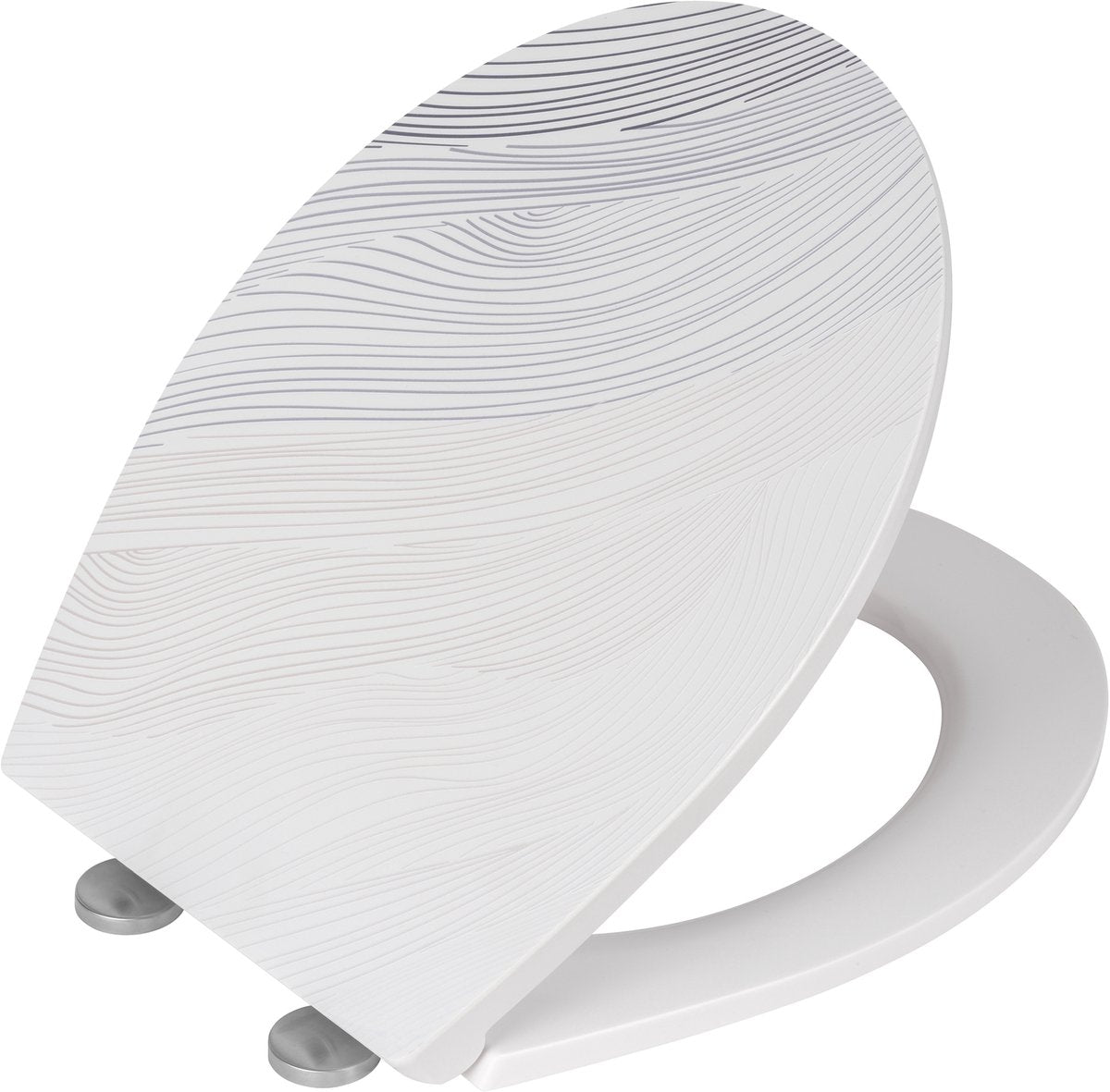 Abattant WC Wenko Menin avec impression structurée - duroplastique antibactérien - fermeture soft-close easy-close - fixation fix-clip en acier inoxydable - décor abattant WC avec structure - abattant WC avec impression