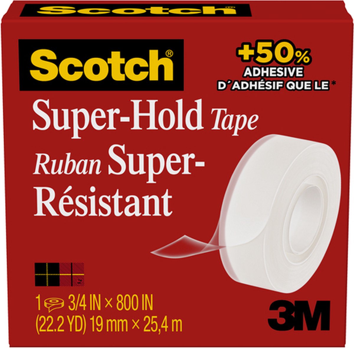Scotch - ruban adhésif 700 super tenue 19mmx25,4m transparent