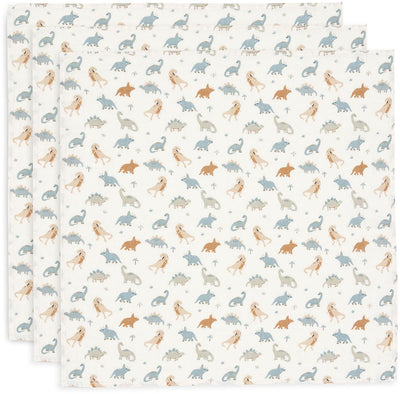Jollein - tissu hydrophile petit 70x70cm - torchons - coton doux - 3 pièces - rugissant