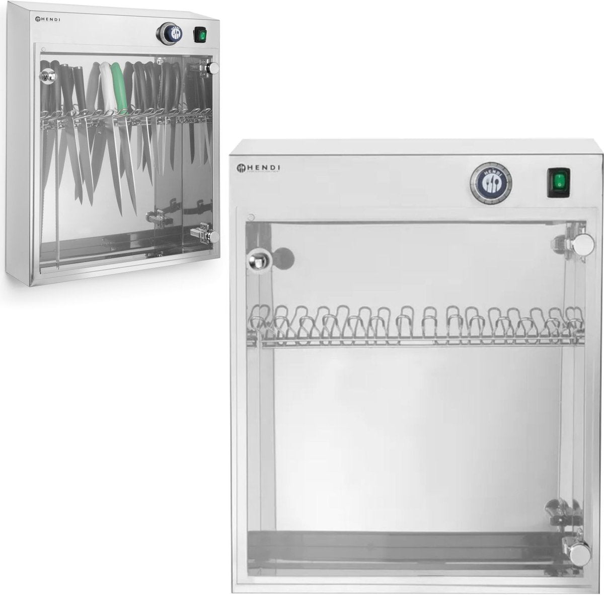 Stérilisateur UV Hendi – acier inoxydable – capacité 14 couteaux – minuterie intégrée – 510x160x625 mm