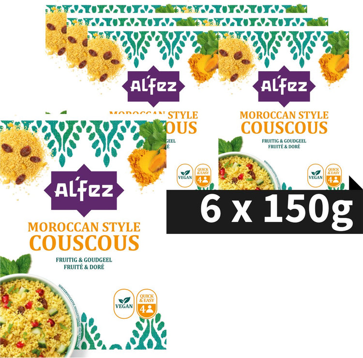 Couscous épicé marocain Al'fez al'fez - 6 x 200 grammes - Herbes marocaines - salade végétalienne - pack économique