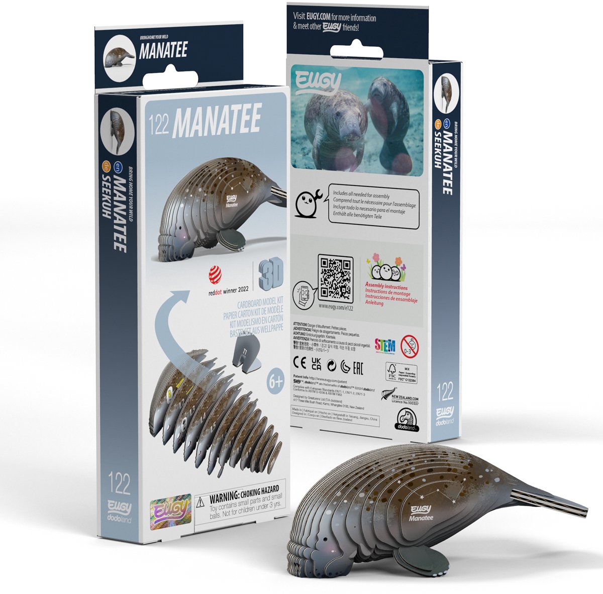 Puzzle 3D Eugy - lamantin - animaux marins - durable - collectionnez-les tous - 6 ans