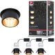 Paulmann Lampe à encastrer LED 3 niveaux Gil Coin set de base IP44 rond 68 mm coin 3x6W 3x470lm 230V dimmable 2700K noir mat, or