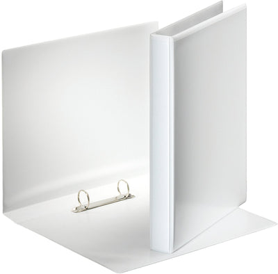 Classeur à anneaux panoramique Esselte essentials a4 - 2 anneaux - largeur de dos de 38 mm - capacité de 190 feuilles - blanc