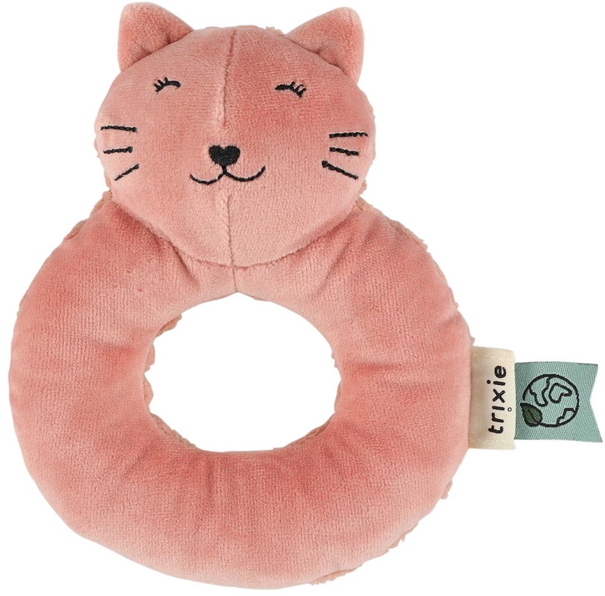 Trixie bébé hochet mme. chat - 3 mois+ - avec clochette et papier froissé - idéal comme cadeau de maternité