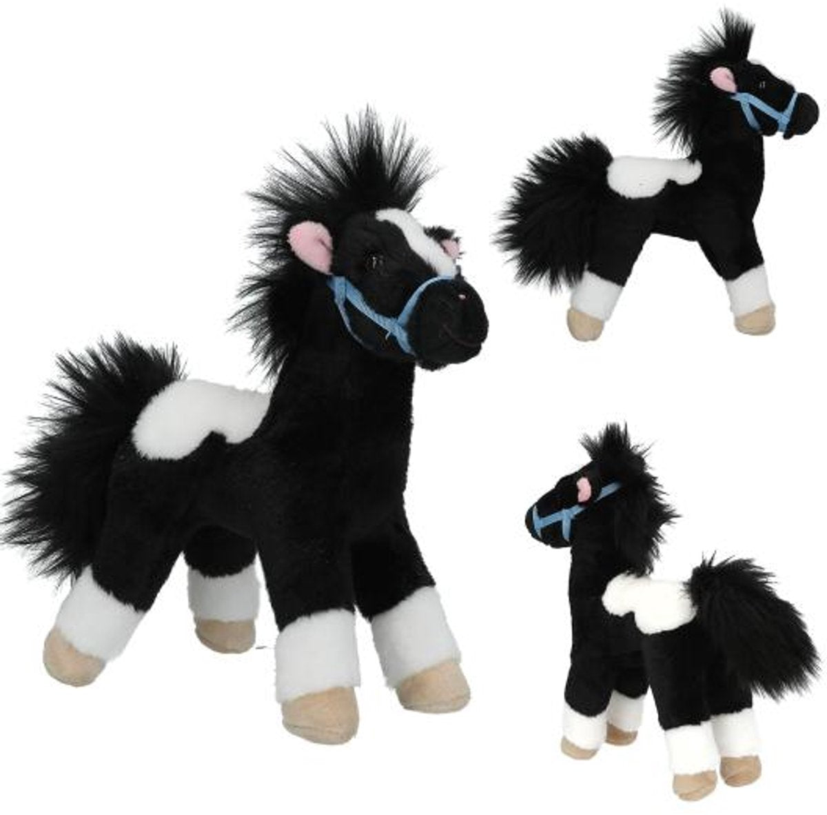 Depesche Miss Melody peluche cheval noir et blanc 18 cm.