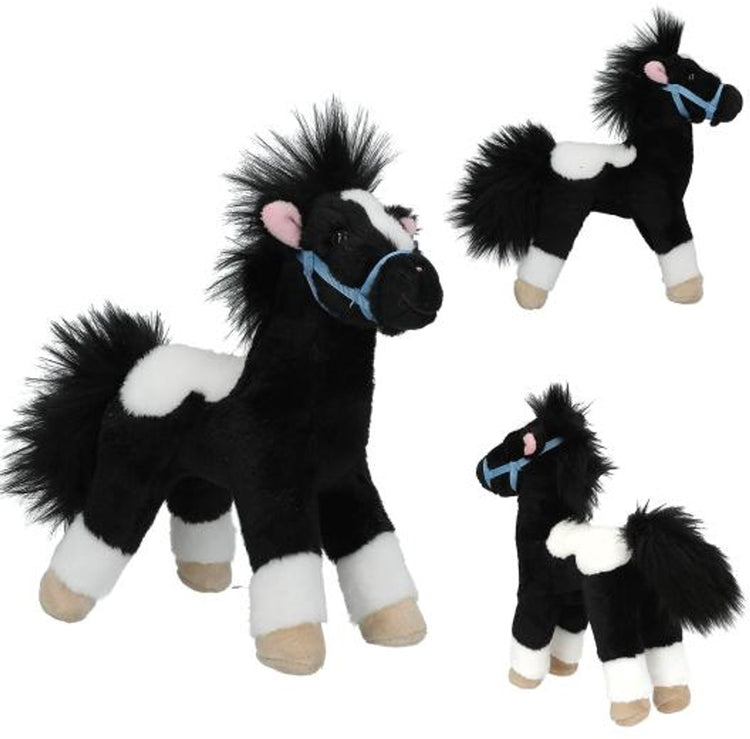 Depesche Miss Melody peluche cheval noir et blanc 18 cm.