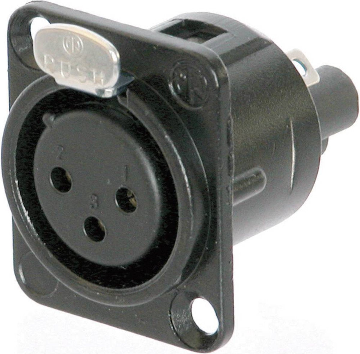 Neutrik nc3fd-s-1-b connecteur xlr bride, contacts droits nombre de broches: 3 noir 1 pièce(s)