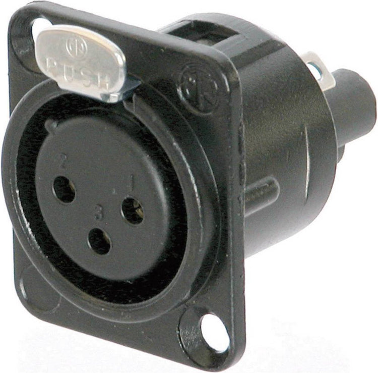Neutrik nc3fd-s-1-b connecteur xlr bride, contacts droits nombre de broches: 3 noir 1 pièce(s)
