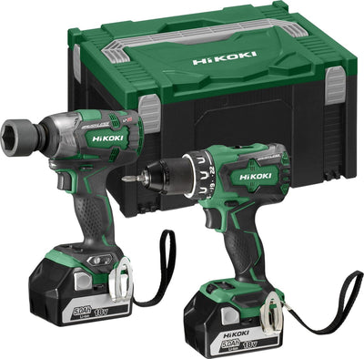 Hikoki kc18dplwaz ensemble combiné d'outils ds18dbsl + wr18dbdl2 + incl. 2 batteries de 5,0 Ah et 1 chargeur dans un ensemble combiné HSC III