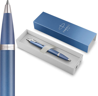 Parker j'écris des rituels | stylo à bille | finition bleue apaisante avec dégradé de couleurs et détails chromés | plume moyenne | encre bleue | emballage cadeau