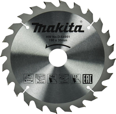 Accessoires Makita lame de scie circulaire bois | standard, 190x30x2,2 t24 15g - d-64951 - d-64951